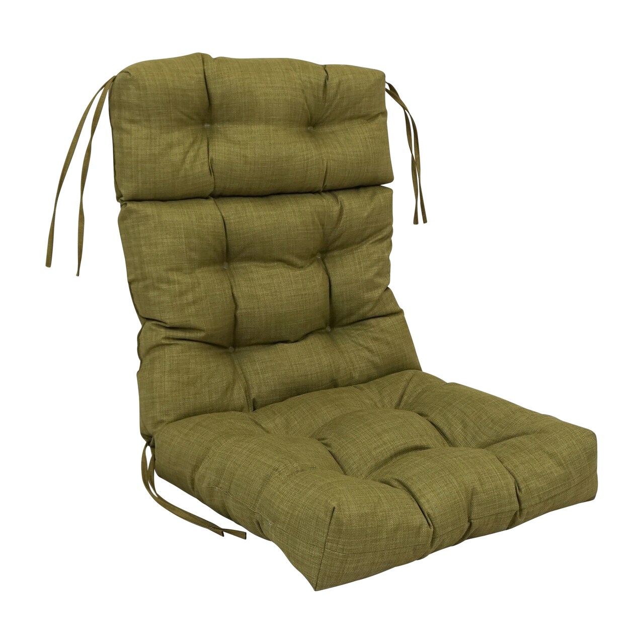 20-inch by 42-inch Spun Polyester Solid Outdoor Tufted Chair Cushion Green-Color